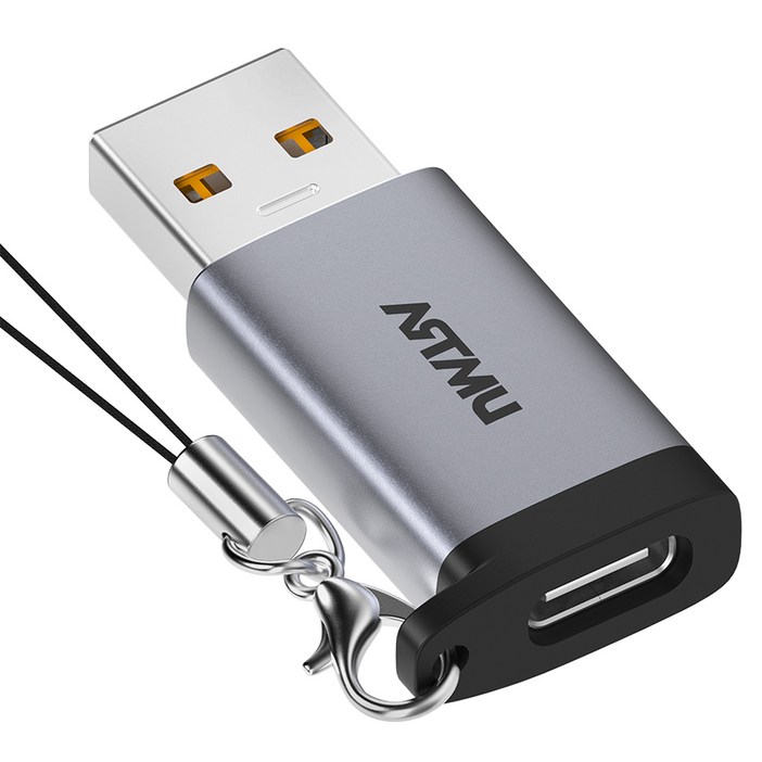 아트뮤 USB AC타입 10Gpbs 양방향 변환 젠더, 1개, 메탈그레이, 40mm