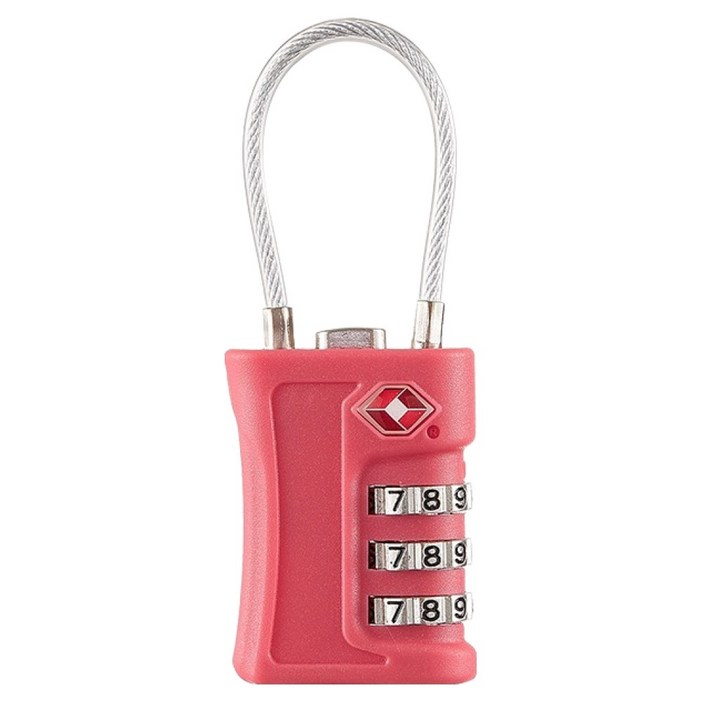 트래블큐브 TSA 비비드 초경량 코팅케이블 안전자물쇠 3다이얼