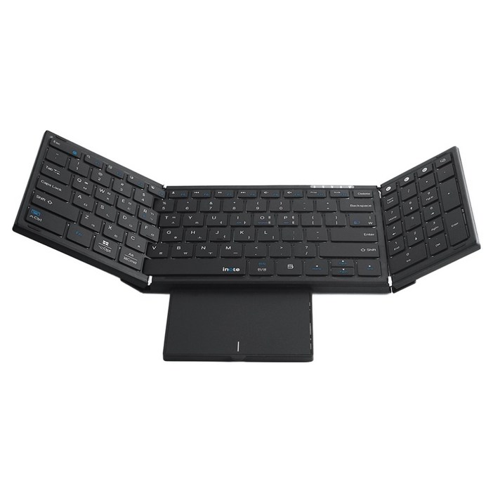 아이노트 블루투스 무선 접이식 키보드  터치패드 세트, 블랙, XK907B, 제조사축