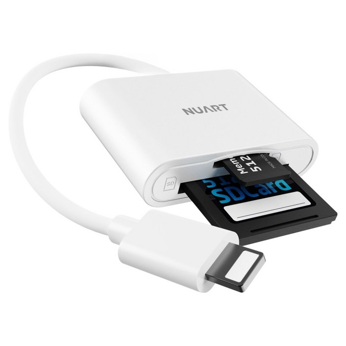 누아트 8핀 OTG 2 in 1 멀티 카드리더기 TF Micro SD카드 케이블