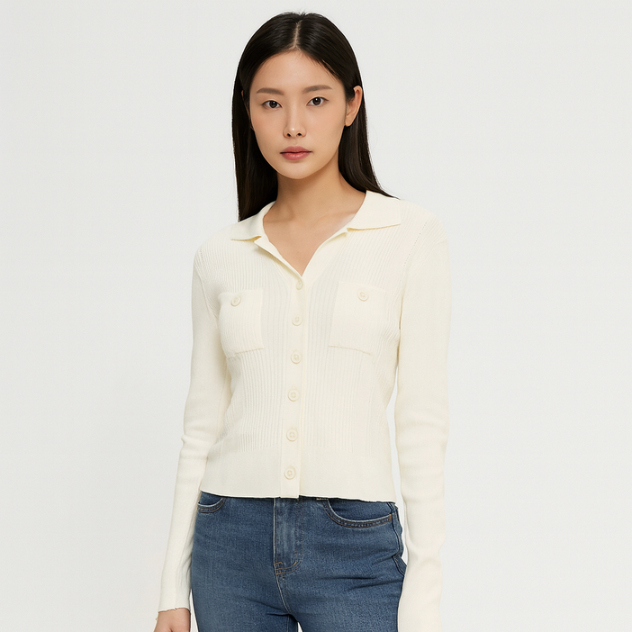 온앤온 여성용 오픈카라넥 가디건