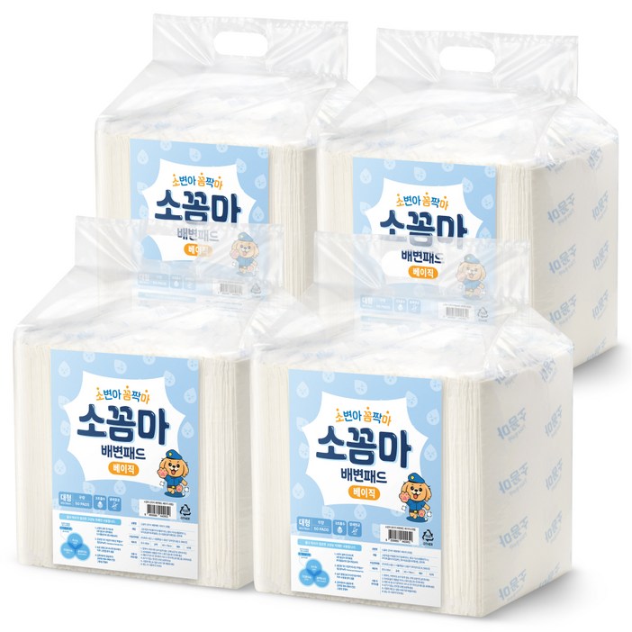 소꼼마 강아지 소변아 꼼짝마 냄새잠금 배변패드 베이직, 50개입, 4개 소꼼마 강아지 소변아 꼼짝마 냄새잠금 배변패드 베이직, 50개입, 4개