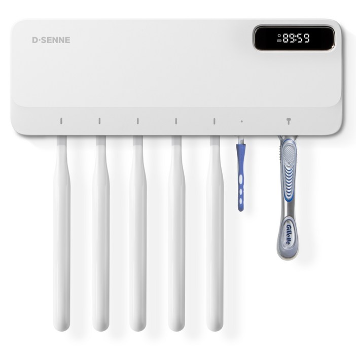 디센느 UVC 온열 건조 칫솔 거치형 살균기, DSTS002, 퓨어화이트