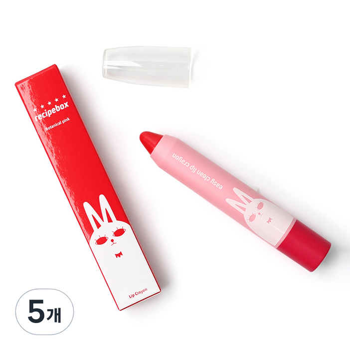 레시피박스 어린이 이지클린 립크레용 3g, 보타니컬 핑크, 5개 레시피박스 어린이 이지클린 립크레용 3g, 보타니컬 핑크, 5개