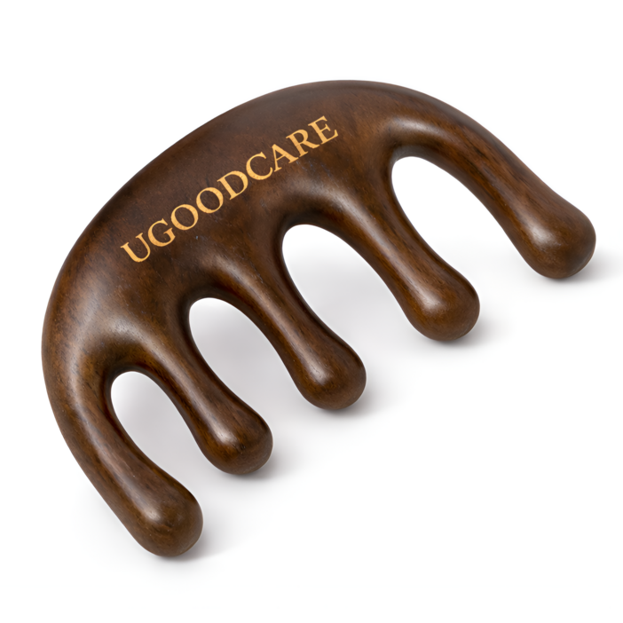 유굿케어 우드 두피 괄사 마사지기, 1개, 원목