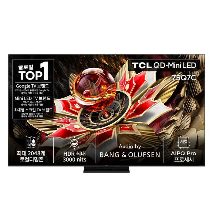TCL 4K QD Mini LED 스마트TV, 189cm75인치, 75Q7C, 스탠드형, 방문설치