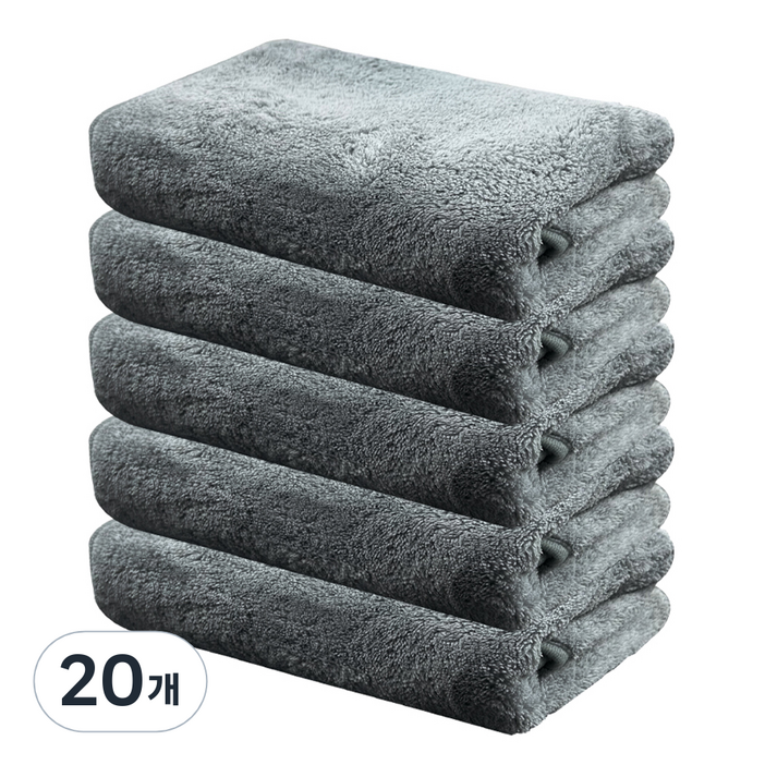 월드크린 그레슬린 극세사 타월 코랄, 그레이, 1개입, 20개