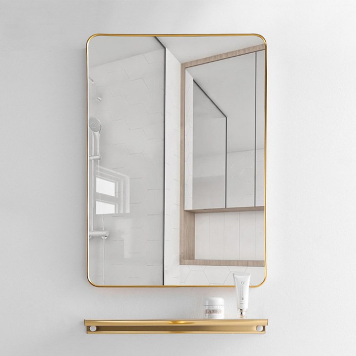 인뮤즈 사각 벽거울 40 x 50 cm, 골드