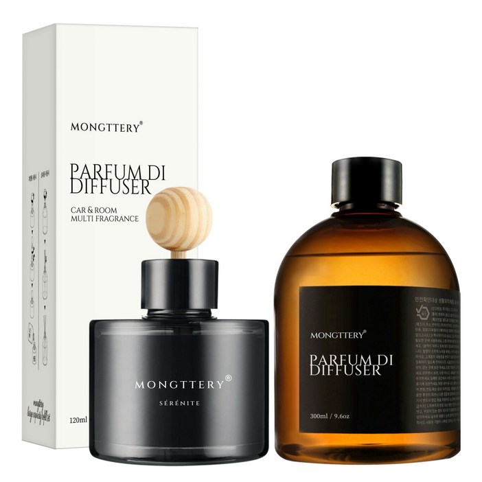 몽때리 차량용 방향제 120ml 본품 300ml 리필 세트, 1세트, 포레스트우드 몽때리 차량용 방향제 120ml 본품 300ml 리필 세트, 1세트, 포레스트우드