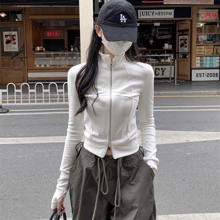 카일라 슬림 트레이닝 크롭 집업