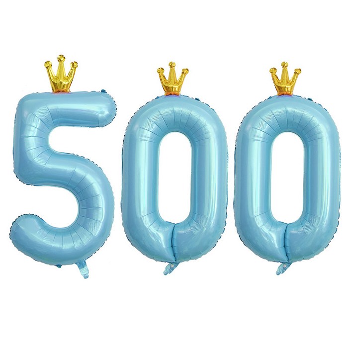 JOYPARTY 숫자 500 은박풍선 왕관 90cm