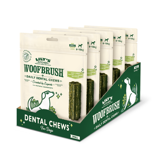 LK 릴리스키친 우프브러쉬 스몰 강아지 비건 치석제거껌 입냄새 예방 덴탈껌, 5개, 154g, 해조류