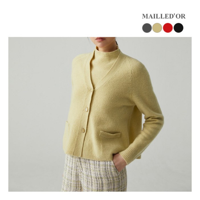 마예도르 홈쇼핑인기 메리노울100 가디건슬리브리스 니트 앙상블