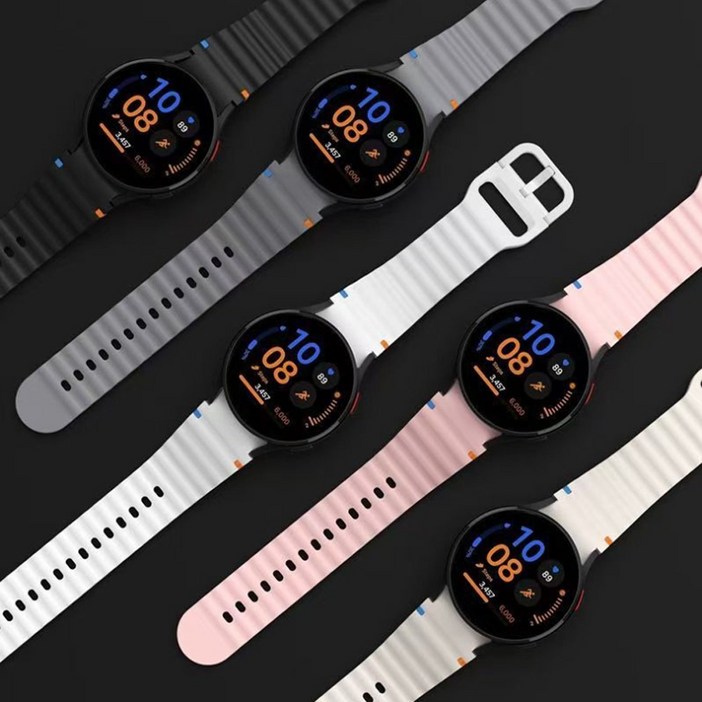 삼성 갤럭시 워치4 40/44/42/46MM 골프에디션 날개형 포인트 실리콘 우레탄 시계줄 스트랩 밴드 SM-R860/870/880/890/5, 퍼플, 1개