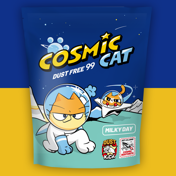 코스믹캣 밀키데이 유향 일반둥근입자 고양이모래 6kg x 3개 빠른응고 먼지제거 배변 벤토나이트
