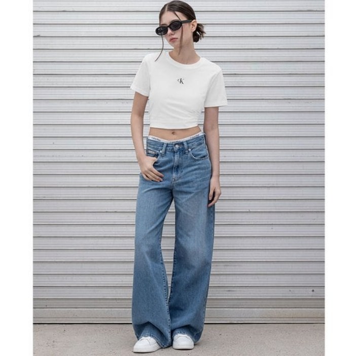 캘빈클라인 진 CALVIN KLEIN JEANS 여성 와이드핏 라이트블루 텐셀 데님47B058G 687811