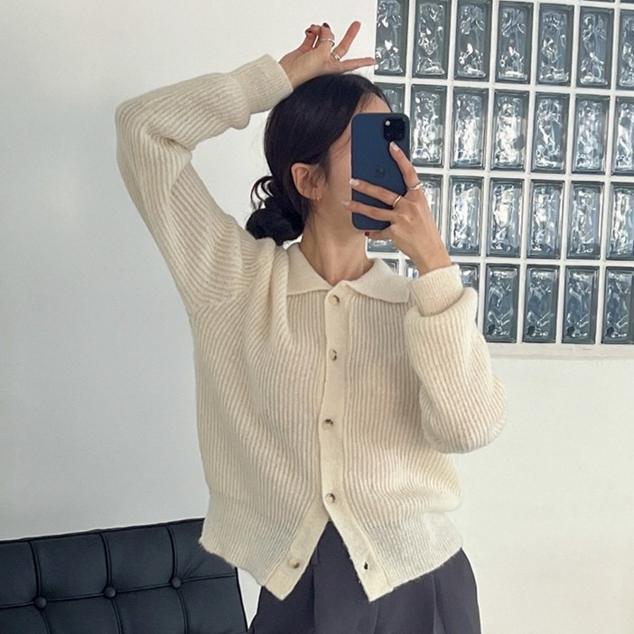 골지 카라 가디건 RZ199