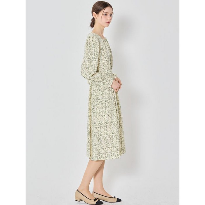 오조크 잔꽃 포켓 허리리본 원피스 택가격 99000원