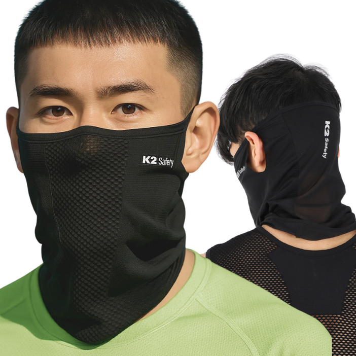 K2 세이프티 쿨핏 자외선차단 마스크, 블랙+블랙