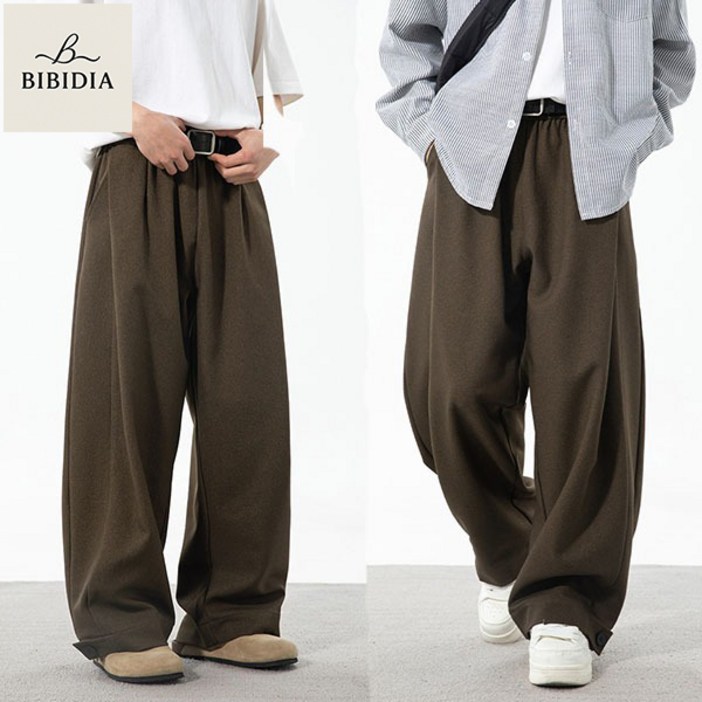 비비디아 BIBIDIA 남자 루즈핏 와이드핏 밴딩 슬랙스 팬츠 캐주얼 정장 바지 빅사이즈 데일리룩 5531