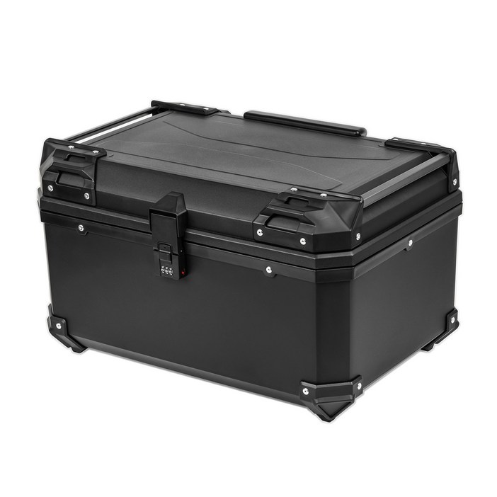 CUBLAND 오토바이 탑박스 65L 등받이 배달통 ABS 슈퍼커브 PCX NMAX 호환, 블랙