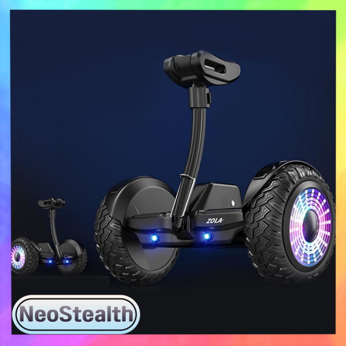 NEOSTELTH 넘어지지않는 신형 전동휠 3중제어 밸런싱 LED 대리기사 등하교 출퇴근, 프리미엄 블랙, 36V, 1개