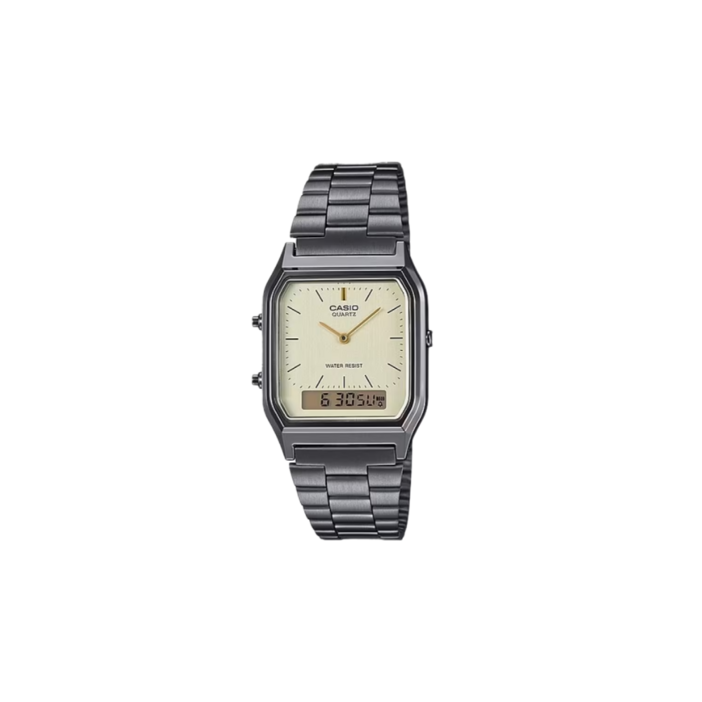카시오 메탈 시계 Anadigi Dual Time 쿼츠 AQ-230GG-9A  추가금 X