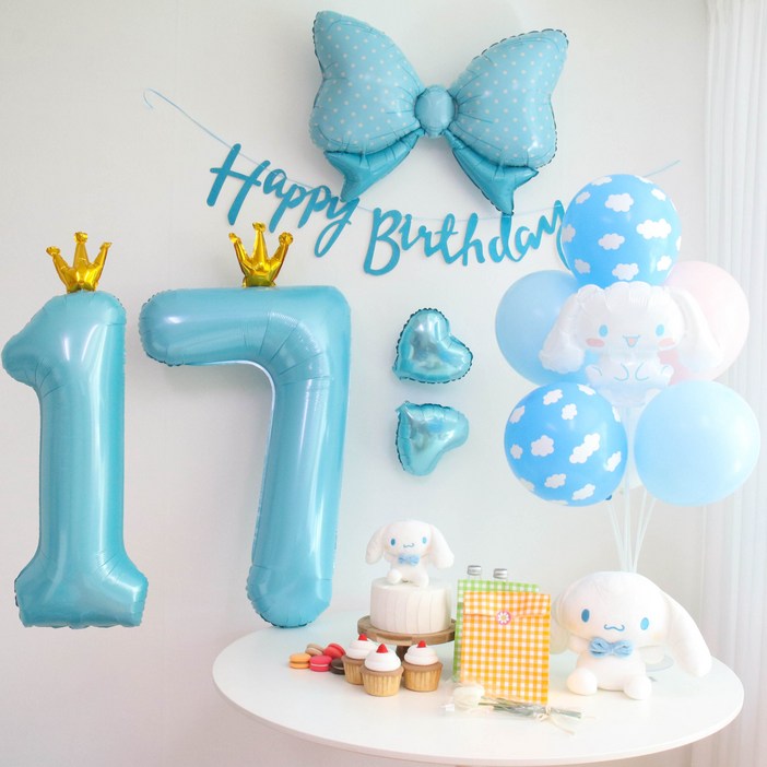 산리오 시나모롤 풍선 생일파티세트