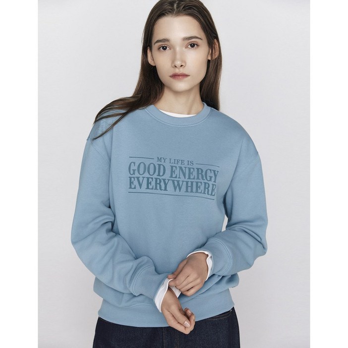 지오다노 겨울 여자 기모 그래픽 프린트 테리 맨투맨 티셔츠 32 5930