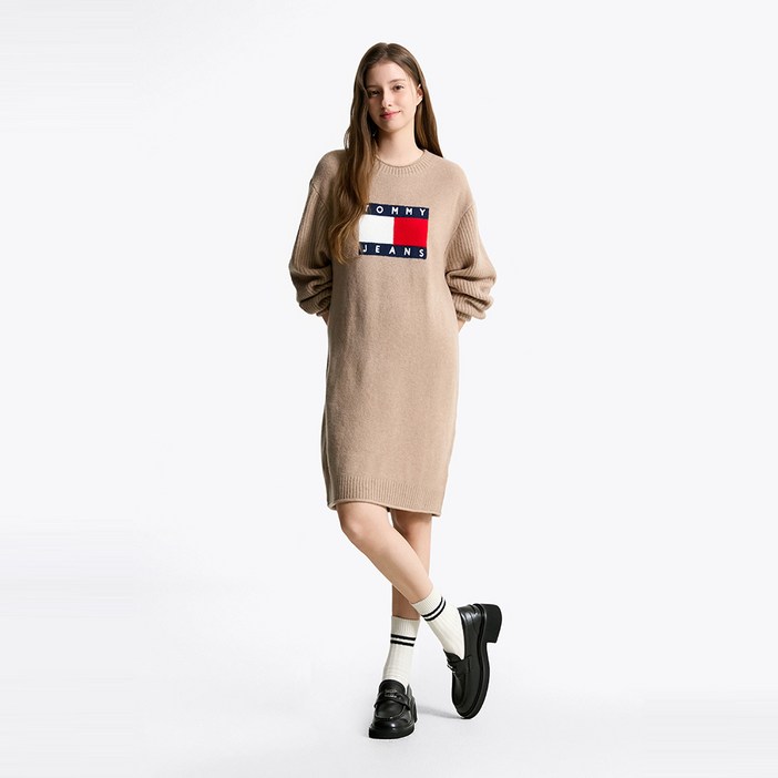 타미힐피거 플래그 스웨터 원피스 (T32F7WOP15TWT1GUQ)