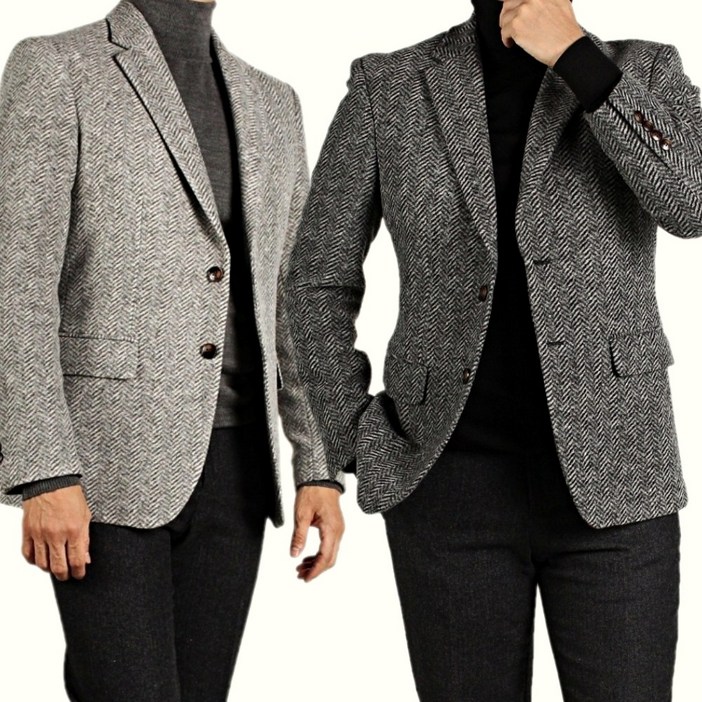 MANA 마나 스판 울 80% 헤링본 하운드 가을 겨울 남자 콤비 정장 자켓