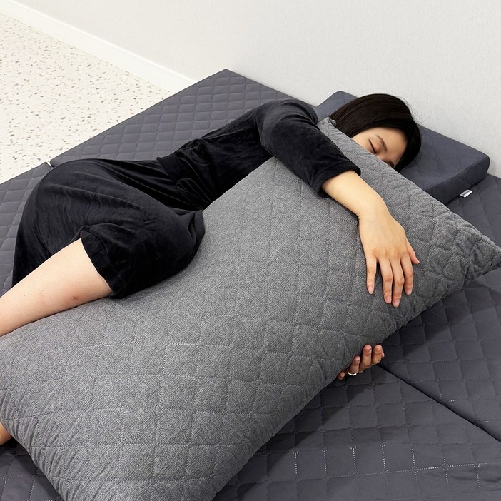 등편한 빵빵한 누빔솜 등받이 발 침대 대형 침대 쇼파 허리 쿠션 커버포함 100x60