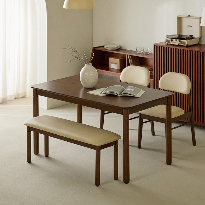 파로마 로앤 원목식탁 4인용 1400, 4인용, 월넛