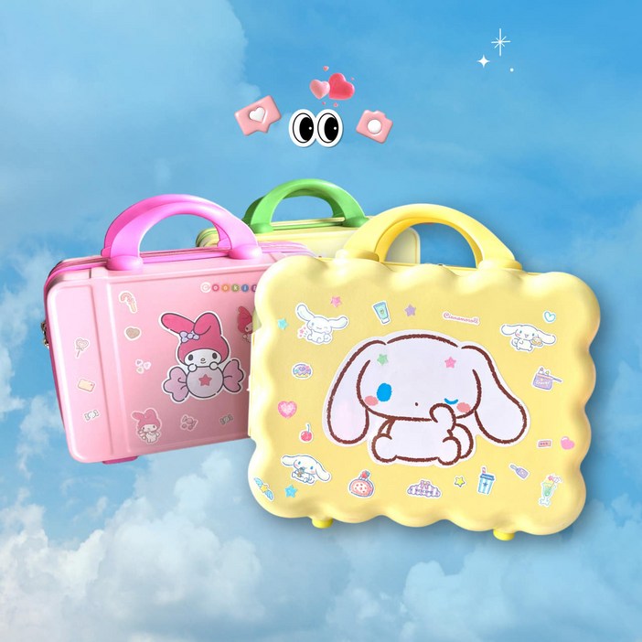 100 정품 라이선스 스티커  산리오 레디백 시나모롤 미니 캐리어 여행 가방