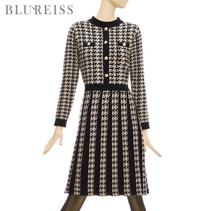 블루레이스 블루레이스 하운드투스배색플리츠원피스B2W1OP3261