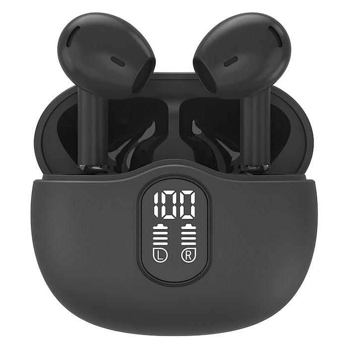 블라우풍트 Ai ENC 노이즈캔슬링 LED 블루투스 5.4 오픈형 이어폰, BLP-BE363K, 블랙, 30시간, 액티브노이즈캔슬링(ANC), 방수가능, BLP-BE363K, 블랙