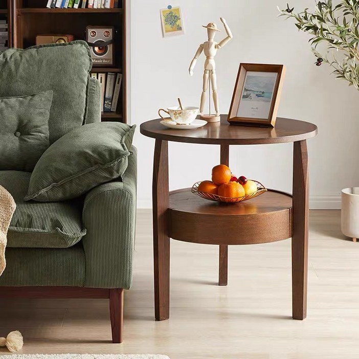 다기능 사이드테이블 모던 심플 거실테이블 쇼파테이블 왕훙 티테이블 침대사이드테이블 대용량 베드테이블 원목거실테이블 거실협탁, 브라운태국 수입 원목 소재