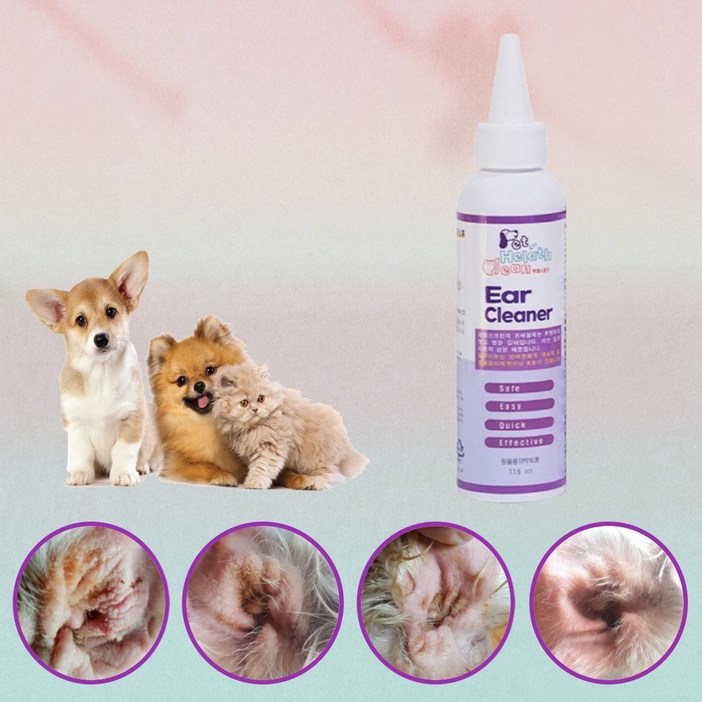 펫헬스크린 외이염예방 내이염 귀청소 귀세정 이어크리너, 1개, 115ml 펫헬스크린 외이염예방 내이염 귀청소 귀세정 이어크리너, 1개, 115ml