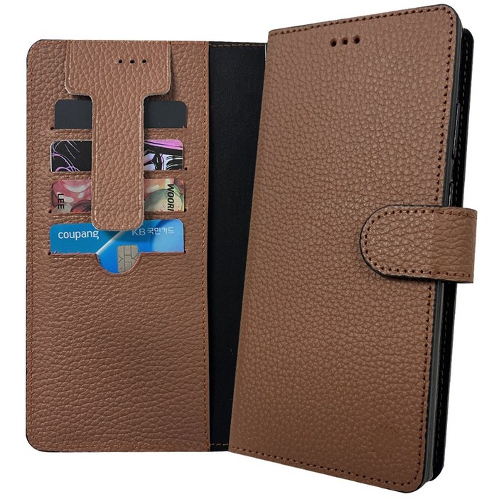갤럭시S22플러스 쏠 에리 천연소가죽 카드 지갑 다이어리 케이스