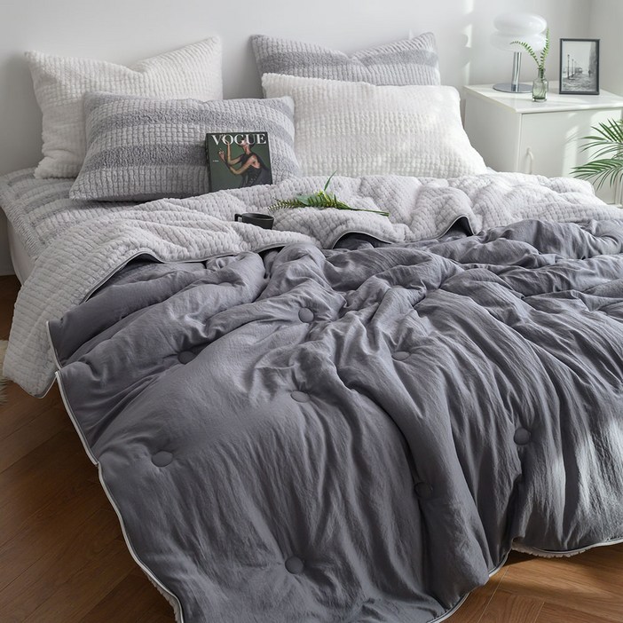 아르떼베딩 마이크로 모달 한파용 겨울 따뜻한 착번 극세사 차렵이불 세트 SSQ