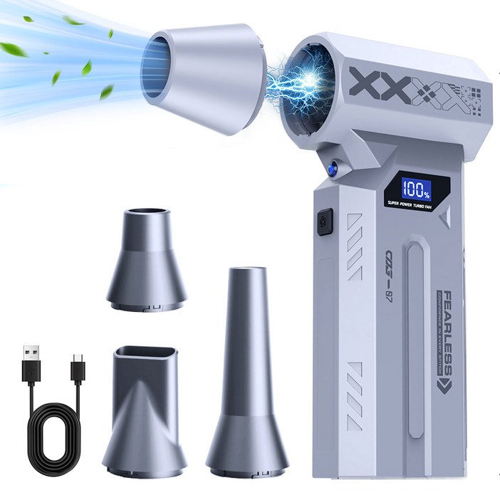 BOACE 초강력 무선 에어건 4단계 미니 핸디 청소기 120 000RPM LED 조명 잔량 표시 틈새 먼지 제거 청소기, Z3, 실버