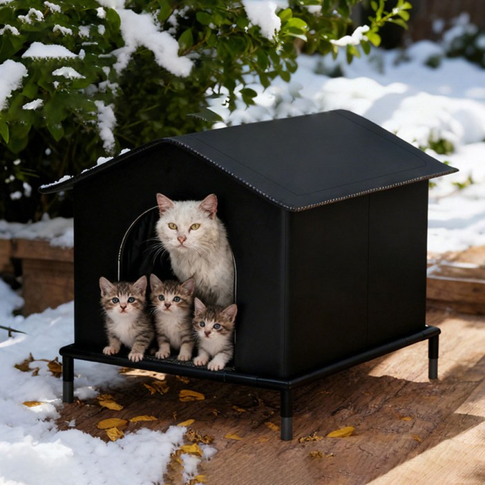 길고양이 겨울 집 떠있는 받침대형 고양이 길냥이 급식소