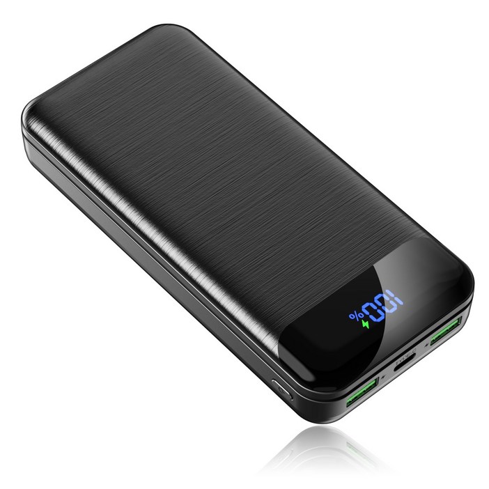 KLIFE 고속충전 대용량 보조배터리 20000mAh PD 22.5W QC3.0 잔량표시, 블랙, PDQ2 KLIFE 고속충전 대용량 보조배터리 20000mAh PD 22.5W QC3.0 잔량표시, 블랙, PDQ2