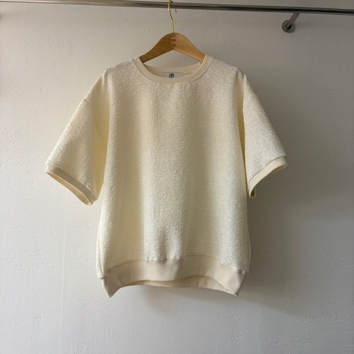 메리브 여성 샤브레 내추럴 무드 반팔 맨투맨 루즈핏 캐주얼 데일리룩 2color