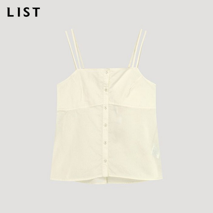 리스트 버튼 슬리브리스 블라우스 TWWBLP62230 LY