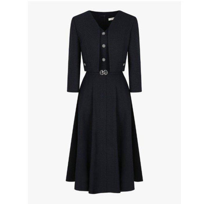 백화점정품 JJ지고트 원피스 SS특가 버튼 브이넥 재킷 세트 GP5A0OP631 하객 상견례 정장