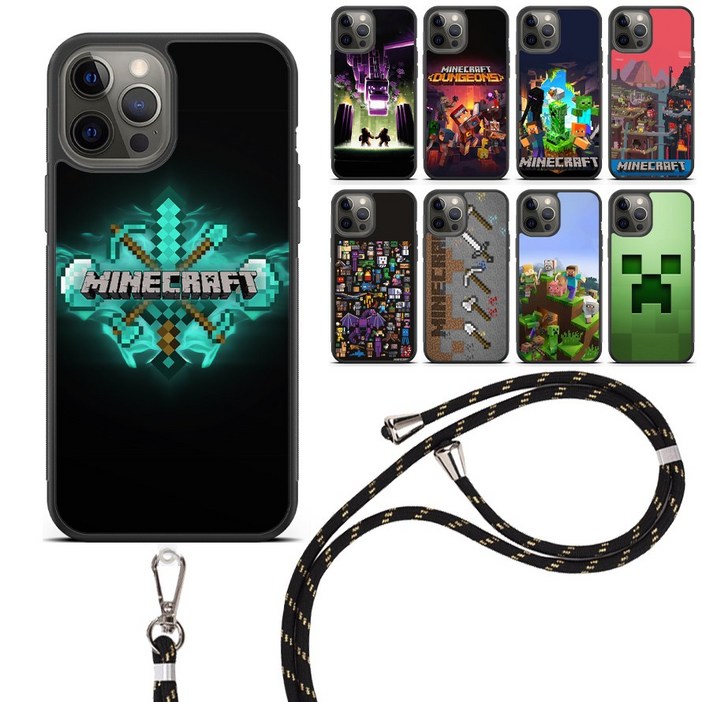 마인크래프트 스트랩 케이스 갤럭시 X커버5 춘식이폰 신비키즈폰3 포켓몬폰 SMG525N