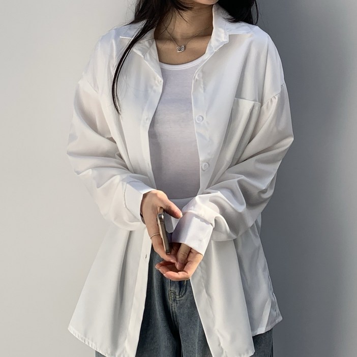 모던스튜디오 여성 오버핏 셔츠 남방