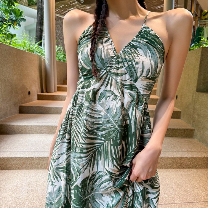 4477 코사무이 야자수 비치원피스 바캉스룩 휴양지옷 여름 해외여행룩 휴가룩