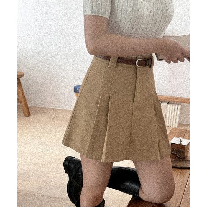 S2XL숏,베이직2가지기장 노수선스커트 에브리모먼트 올드머니룩 레이어드 플리츠 코튼 A라인 키작녀 키큰녀 핀턱 플리츠 치마바지 미니 스커트 무료배송